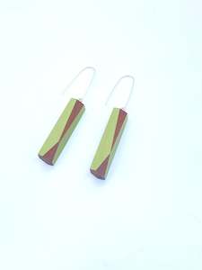 Gwyneth Hulse Design: Rod Earrings - Olive