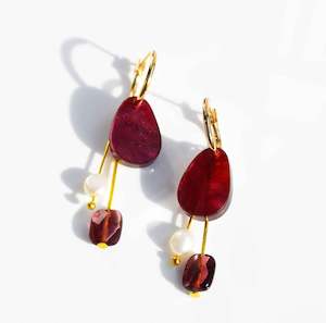 Hagen Co: Chloe Earrings - Merlot