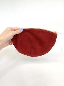 Helen Miller: Curved Purse - Large - Jam Suede