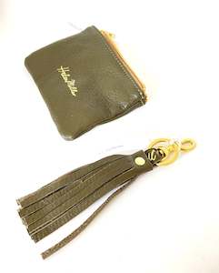 Helen Miller: Tassel Keyring & Clip - Army Green