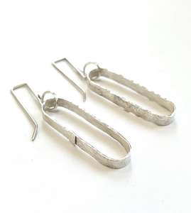 Kouka Design: Silver Wide Wrap Oblong Earrings
