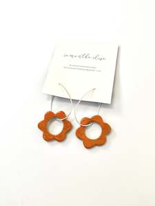 Samantha Elise: Flower Drops - Clementine - Ceramic & Sterling Silver Earrings