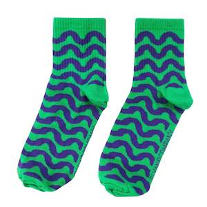 Sly Company: Cotton Ankle Socks - Green & Purple