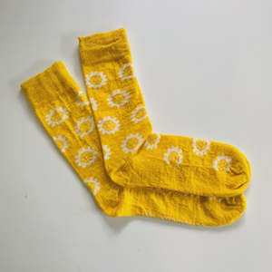 Sly Company: Merino Floral Socks - Kowhai Yellow