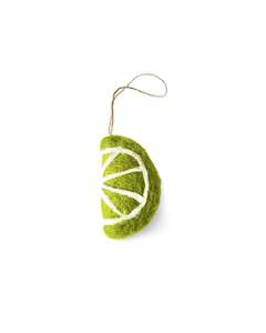 Store17: Lime Slice Felted Wool hanging Ornament