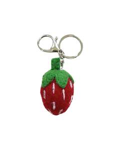 Store17: Strawberry Felted Wool Keyring/Clip
