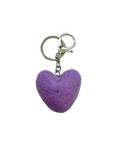 Store17: Purple Heart Felted Wool Keyring/Clip