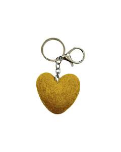 Store17: Mustard Heart Felted Wool Keyring/Clip
