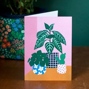 Cards: Greeting Card - Three Planters