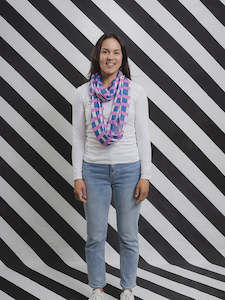 Scarves: Blue Grid Infinity Scarf