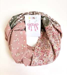 Infinity Scarf - Pint Petite Florals / Dusky Rose Flower