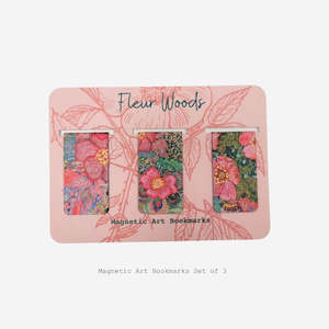 'Wild Roses' Set of 3 Magnetic Bookmarks