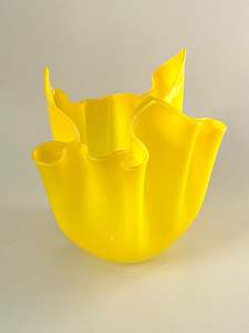 Handblown Glass Fazzoletto Bowl - Yellow