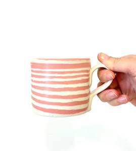 Ceramic Nerikomi Mug - Medium - Pink Stripes