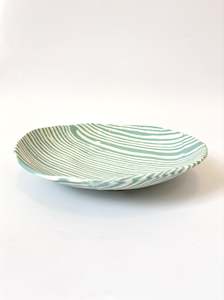 Ceramics: Ceramic Nerikomi Statement Dish - Turquoise Stripe