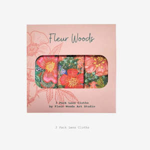 Fleur Woods Art: 'Wild Roses' Lens Cloths (Pack of 3)