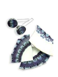 Repurposed "Ironstone", Pontesa Spanish China & Sterling Silver Earrings (#2523)