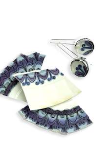 Repurposed "Ironstone", Pontesa Spanish China & Sterling Silver Earrings (#2522)