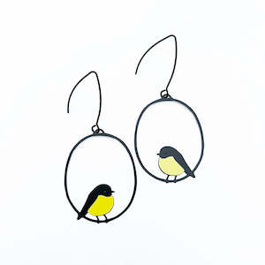 Earrings: Midi Robin Earrings in Yellow & Black