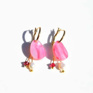 Earrings: Chloe Earrings - Magenta