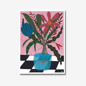 Art: 'The Flowers and a Fish' - Art Print by Studio Soph A3