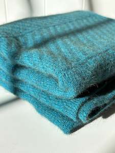 Scarves: Possum Merino Chevron Wrap - Teal