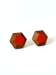 Tangerine Faceted Native Timber Studs