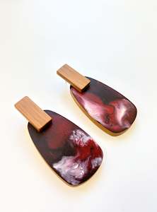 Maroon Native Timber Swirl Earrings