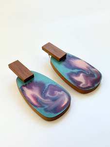 Gwyneth Hulse Design: Turquoise / Red Native Timber Swirl Earrings