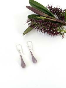 Glass Teardrop Earrings - Wisteria