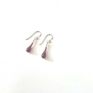 Wearing Glass: Glass Teardrop Earrings - Plum