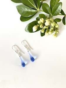 Wearing Glass: Glass Teardrop Earrings - Sky Blue