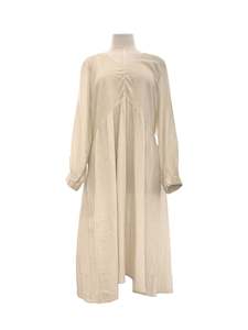 Abby Dress long Sleeve - Vanilla Chevron