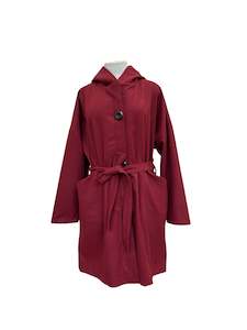 Clothing: "Tiggy" Wool Blend Coat - Burgundy