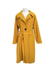 Wool Blend Niki Coat (with buttons) - Mustard