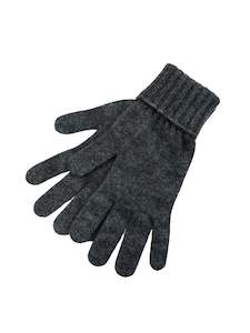 Possum Merino Turn Back Gloves - Charcoal