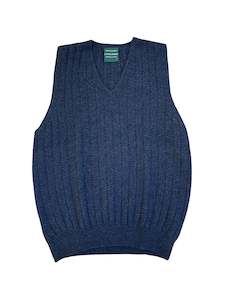 Possum Merino Men's Pullover Vest - Denim