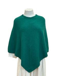 Scarves: Possum Merino Poncho - Emerald