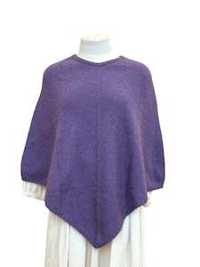 Possum Merino Poncho - Heather
