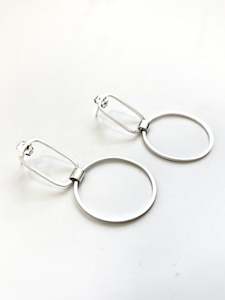 Rectangle with Hoop Stud Earrings (#52)