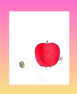 Jemimadidit: 'Little Kiwi, Big Apple' Illustrated Card by Jemimadidit - Limited Edition fundraiser