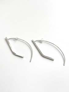 Kouka Design: Silver Bent with Curve Earrings