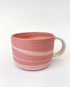 Ceramic Thrown Mug - Short + Wide - Pink