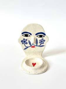 Blue Gentleman Candle Person - Ceramic candle holder by Studio Soph