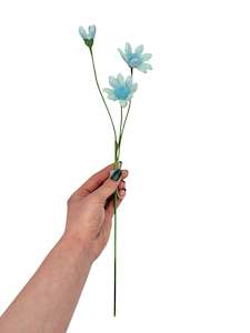 Crocheted Blue Eyed Daisy - Blue