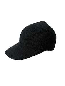 Possum Merino Peak Cap - Black
