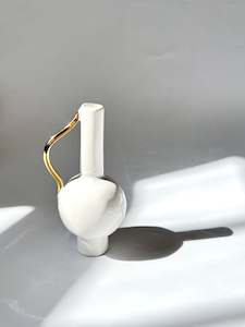 Formantics: "Oh Pretty One" Vase with Gold Handle