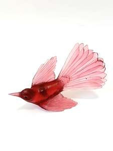 Glass Birds: Fantail / Pīwakawaka - Gold Ruby