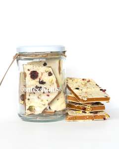 Products: White Chocolate Summer Berry & Pistachio Toffee