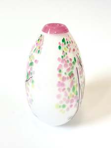Art Objects: Statement Cherry Blossom Handblown Glass Teardrop Vase - Large (22675)